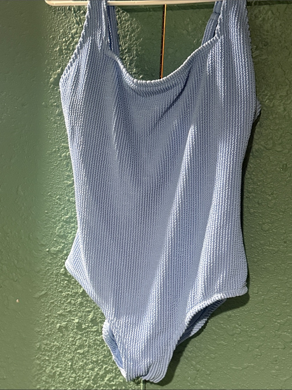 Kona Sol Light Blue Textured One-Piece Swimsuit for Kids